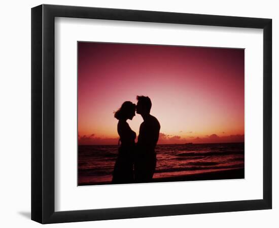 Couple Enjoying a Romantic Sunset on the Beach-Bill Bachmann-Framed Photographic Print