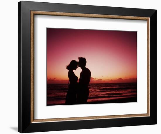 Couple Enjoying a Romantic Sunset on the Beach-Bill Bachmann-Framed Photographic Print