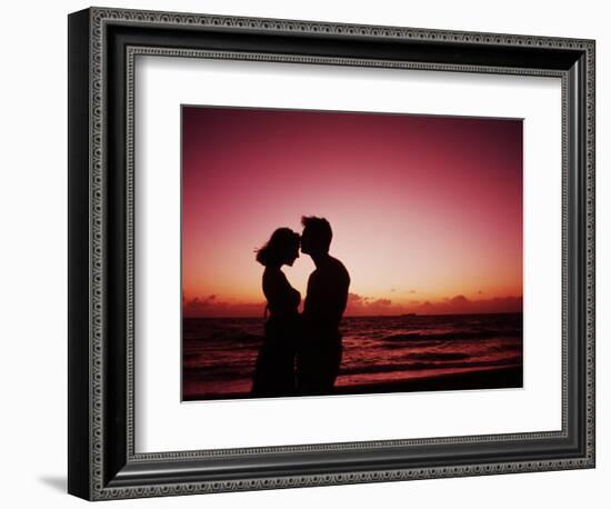 Couple Enjoying a Romantic Sunset on the Beach-Bill Bachmann-Framed Photographic Print