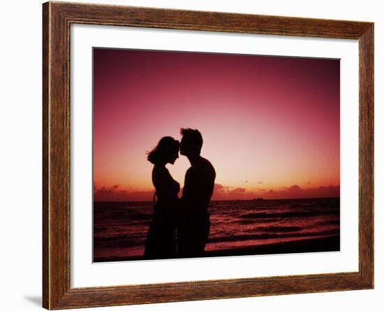 Couple Enjoying a Romantic Sunset on the Beach-Bill Bachmann-Framed Photographic Print