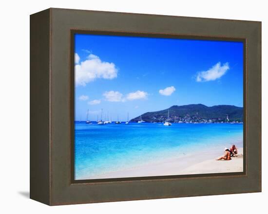 Couple Enjoying Princess Margaret Beach in Bequia, Grenadines-Bill Bachmann-Framed Premier Image Canvas