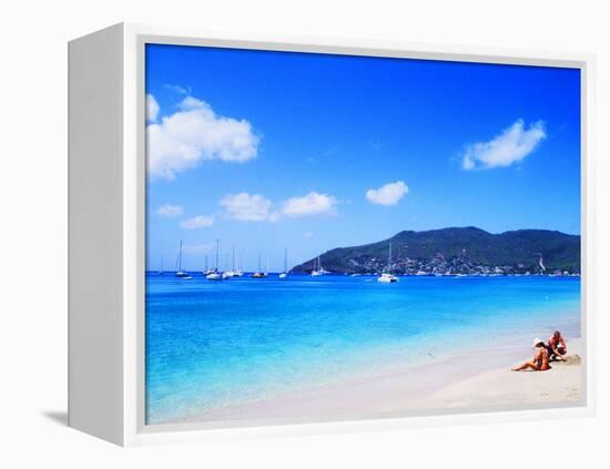 Couple Enjoying Princess Margaret Beach in Bequia, Grenadines-Bill Bachmann-Framed Premier Image Canvas