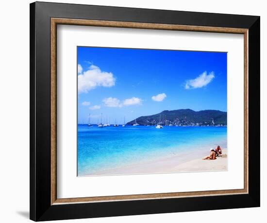 Couple Enjoying Princess Margaret Beach in Bequia, Grenadines-Bill Bachmann-Framed Photographic Print