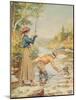 Couple Fishing on a River-null-Mounted Giclee Print