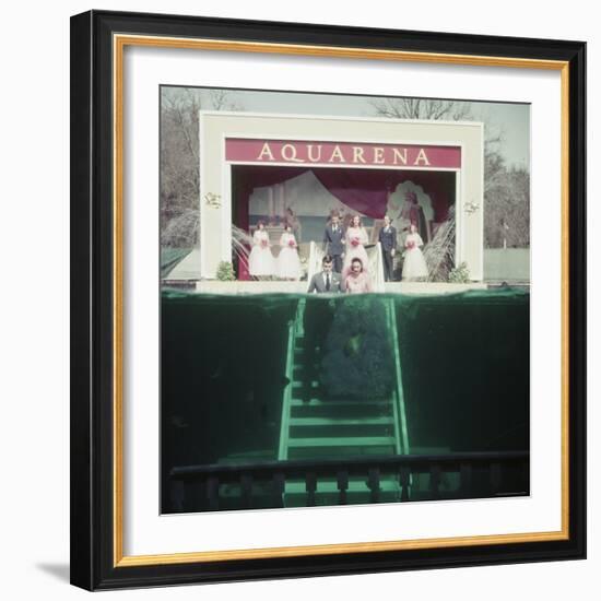 Couple Getting Married Underwater at Aquarena-John Dominis-Framed Photographic Print