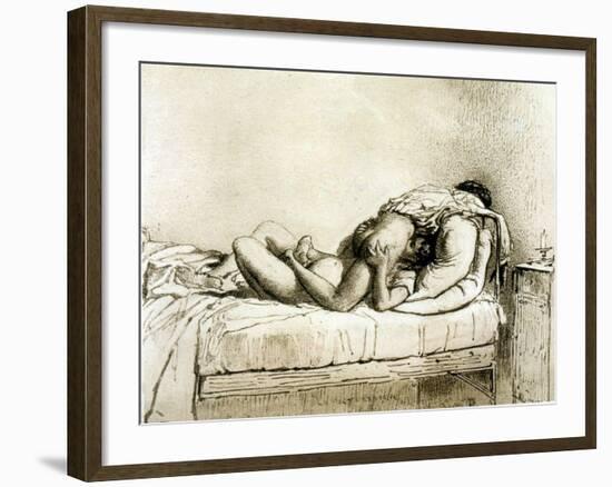 Couple Having Sex, Plate 27 from Liebe-Mihaly von Zichy-Framed Giclee Print