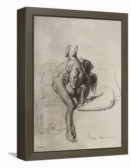 Couple Having Sex, Plate 35 of Liebe-Mihaly von Zichy-Framed Premier Image Canvas