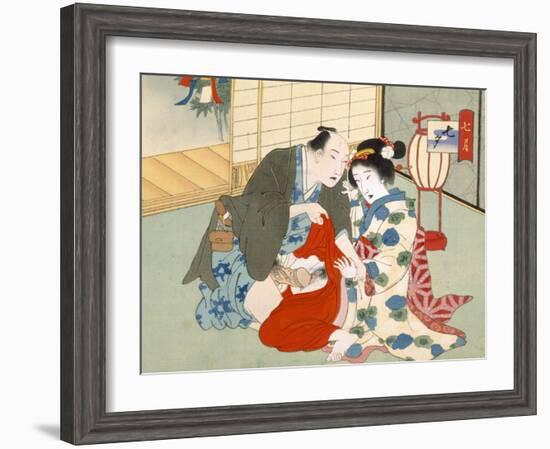 Couple Having Sex-Japanese School-Framed Giclee Print