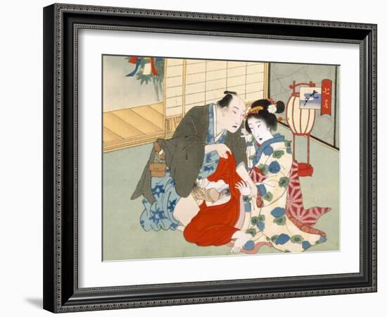 Couple Having Sex-Japanese School-Framed Giclee Print