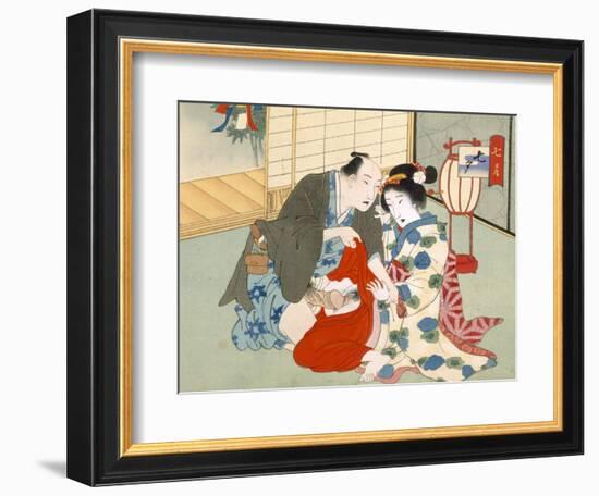 Couple Having Sex-Japanese School-Framed Giclee Print