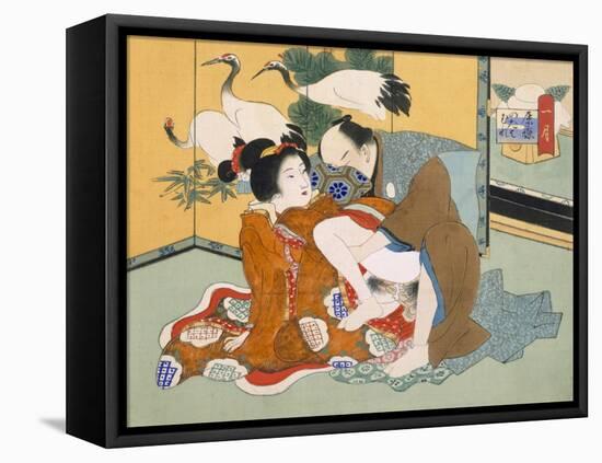 Couple Having Sex-Japanese School-Framed Premier Image Canvas