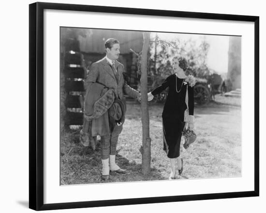 Couple Holding Hands by Tree-null-Framed Photo