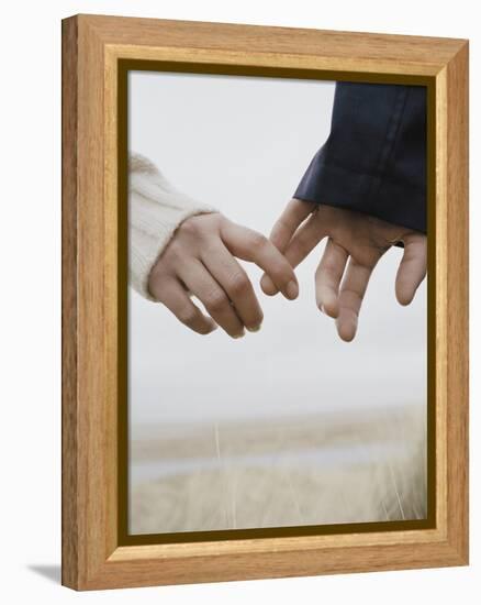 Couple Holding Hands-null-Framed Premier Image Canvas