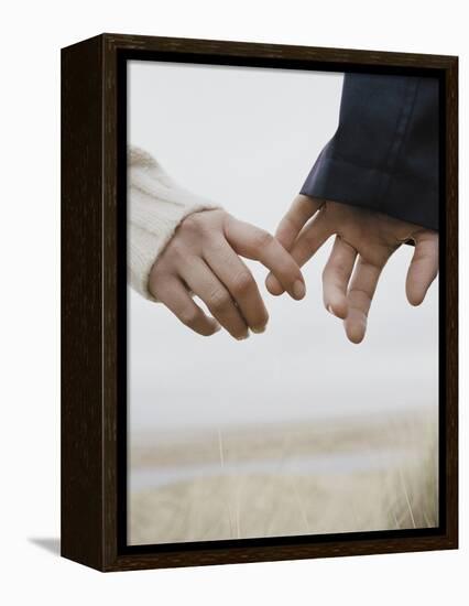 Couple Holding Hands-null-Framed Premier Image Canvas