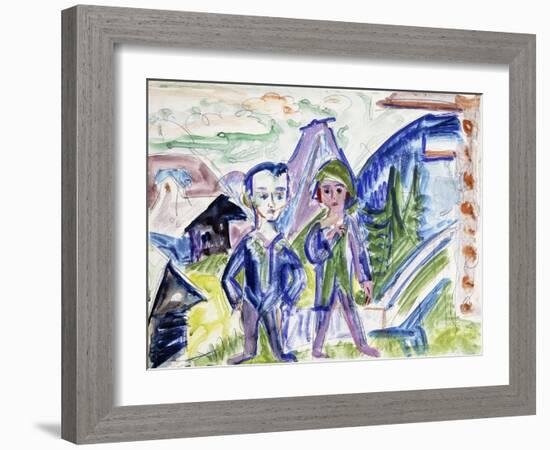 Couple in a Landscape-Ernst Ludwig Kirchner-Framed Giclee Print