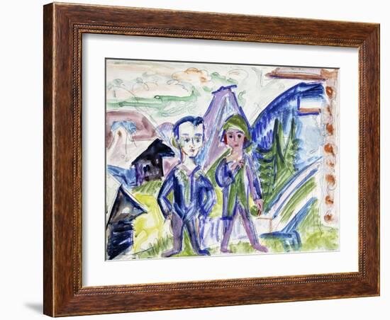 Couple in a Landscape-Ernst Ludwig Kirchner-Framed Giclee Print