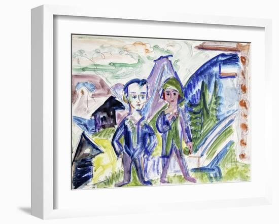 Couple in a Landscape-Ernst Ludwig Kirchner-Framed Giclee Print