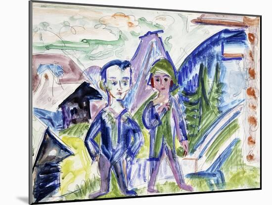 Couple in a Landscape-Ernst Ludwig Kirchner-Mounted Giclee Print
