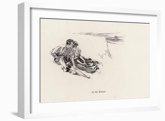 Couple in a Romantic Embrace in a Bunker at the Golf Course (Litho)-Harrison Fisher-Framed Giclee Print