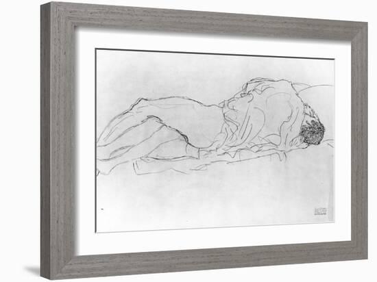 Couple in Bed, c.1915-Gustav Klimt-Framed Giclee Print