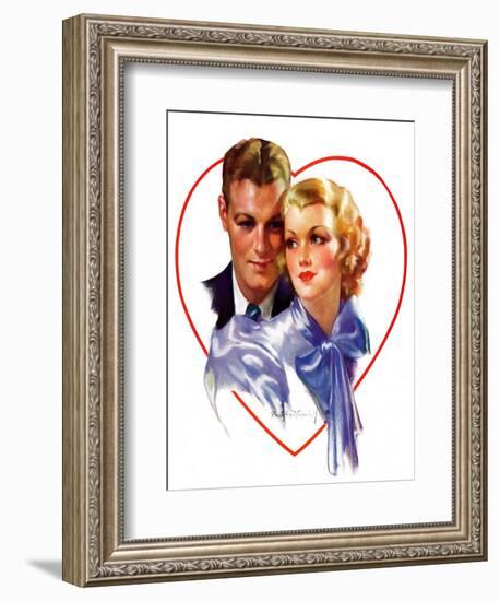 "Couple in Heart,"February 17, 1934-Bradshaw Crandall-Framed Giclee Print