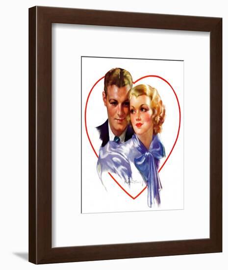 "Couple in Heart,"February 17, 1934-Bradshaw Crandall-Framed Giclee Print