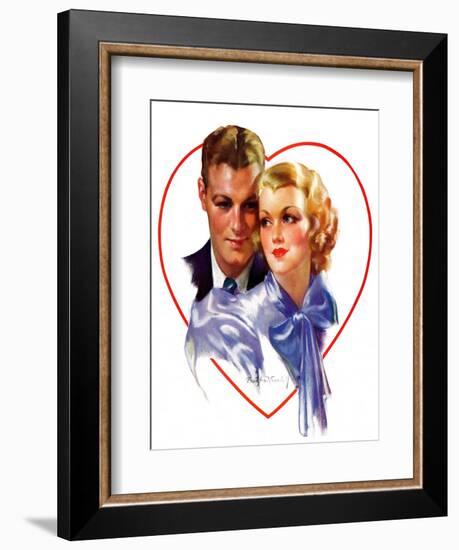 "Couple in Heart,"February 17, 1934-Bradshaw Crandall-Framed Giclee Print