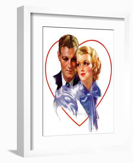 "Couple in Heart,"February 17, 1934-Bradshaw Crandall-Framed Giclee Print