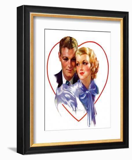 "Couple in Heart,"February 17, 1934-Bradshaw Crandall-Framed Giclee Print