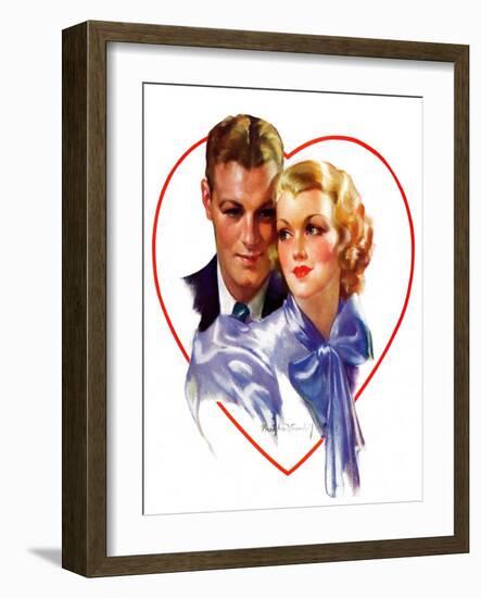 "Couple in Heart,"February 17, 1934-Bradshaw Crandall-Framed Giclee Print