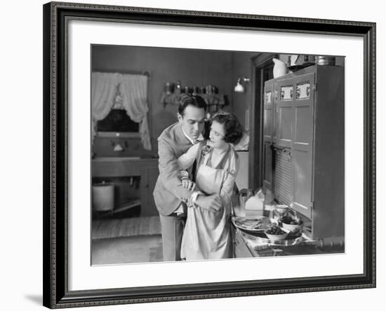 Couple in Kitchen-null-Framed Photo