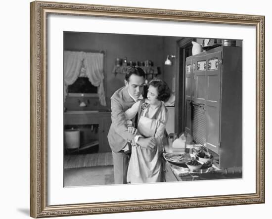 Couple in Kitchen-null-Framed Photo
