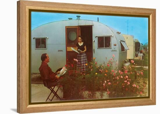 Couple in Old Trailer Park-null-Framed Stretched Canvas