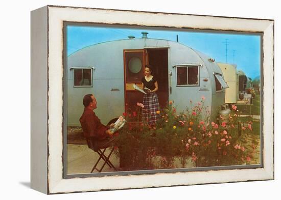 Couple in Old Trailer Park-null-Framed Stretched Canvas