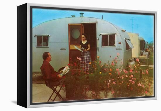 Couple in Old Trailer Park-null-Framed Stretched Canvas