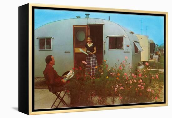 Couple in Old Trailer Park-null-Framed Stretched Canvas
