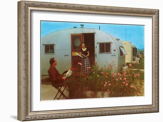 Couple in Old Trailer Park-null-Framed Premium Giclee Print