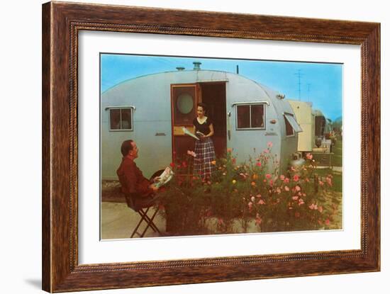 Couple in Old Trailer Park-null-Framed Premium Giclee Print
