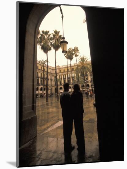 Couple in Plaza Real Gothic Square, Barcelona, Spain-Michele Westmorland-Mounted Photographic Print