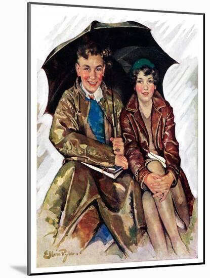 "Couple in Rain,"October 4, 1930-Ellen Pyle-Mounted Giclee Print