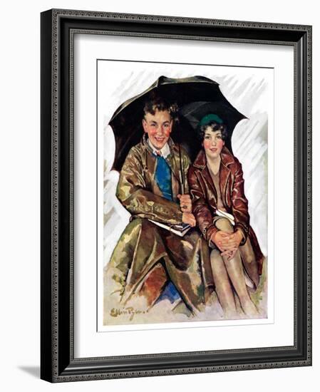 "Couple in Rain,"October 4, 1930-Ellen Pyle-Framed Giclee Print