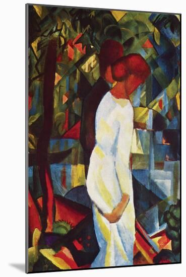 Couple In The Forest-Auguste Macke-Mounted Art Print