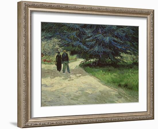 Couple in the Park, Arles, c.1888-Vincent van Gogh-Framed Giclee Print