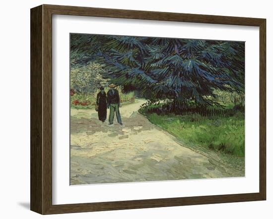 Couple in the Park, Arles, c.1888-Vincent van Gogh-Framed Giclee Print