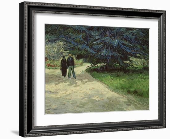 Couple in the Park, Arles, c.1888-Vincent van Gogh-Framed Giclee Print