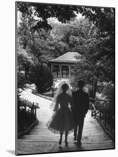 Couple Just Married Taking a Walk in a Park-Loomis Dean-Mounted Photographic Print