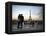 Couple Look Towards the Eiffel Tower, Paris, France, Europe-Andrew Mcconnell-Framed Premier Image Canvas