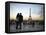Couple Look Towards the Eiffel Tower, Paris, France, Europe-Andrew Mcconnell-Framed Premier Image Canvas