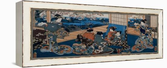 Couple Looking in Mirror-Utagawa Kunisada-Framed Premier Image Canvas