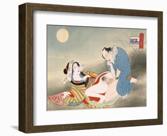 Couple Making Love in the Moonlight-Japanese School-Framed Giclee Print